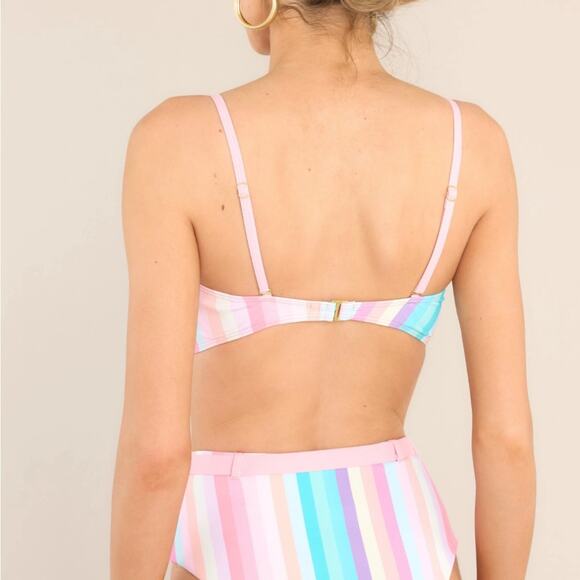 NWT Beach Joy ocean dreams Bikini Set Multicolor striped belted bottom medium - Picture 2 of 9